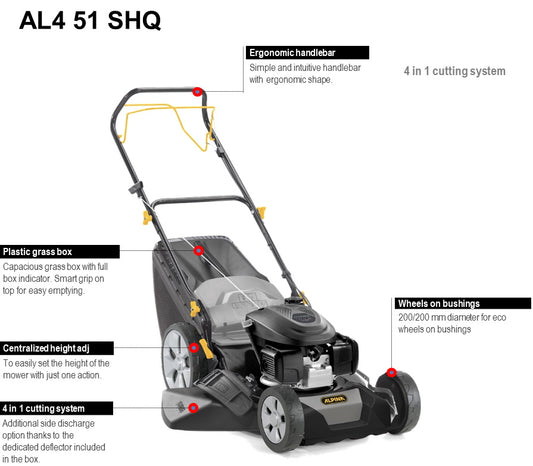 Alpina Samohodna Kosilica 4u1 AL4 51 SHQ, , Motor Honda GCV145 OHV